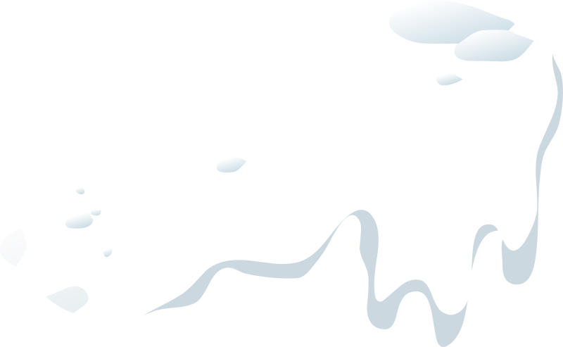 Сугробы снега на прозрачном фоне