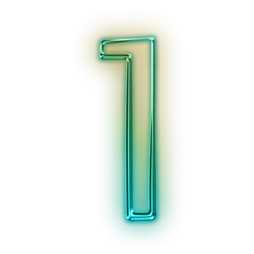 Неоновые цифры без фона