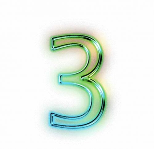 Неоновые цифры без фона