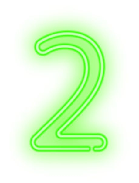 Цифра 2 зеленая