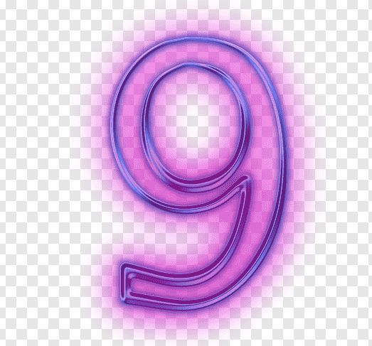 Неоновые цифры на прозрачном фоне