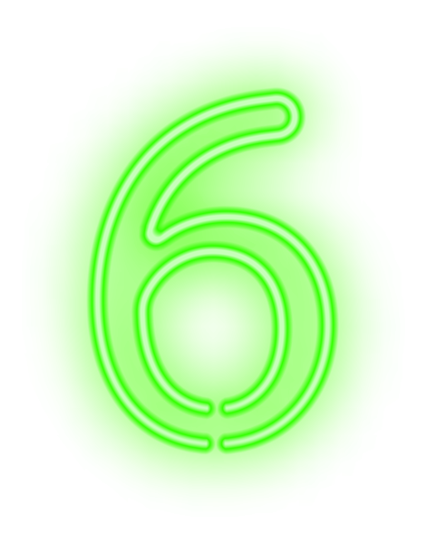 Неоновые цифры без фона