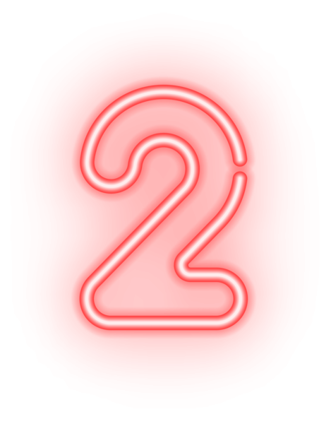 Неоновая цифра 2