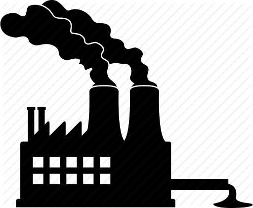 Силуэт завода с трубами