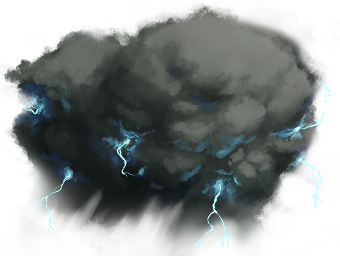 Грозовое облако на прозрачном фоне