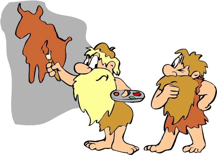 Первобытный человек на прозрачном фоне