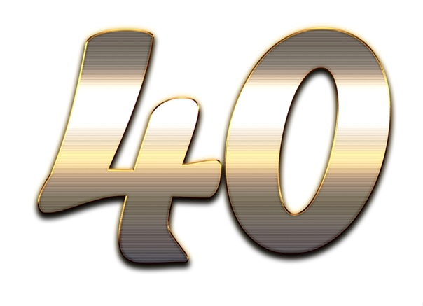 Цифра 40 на прозрачном фоне