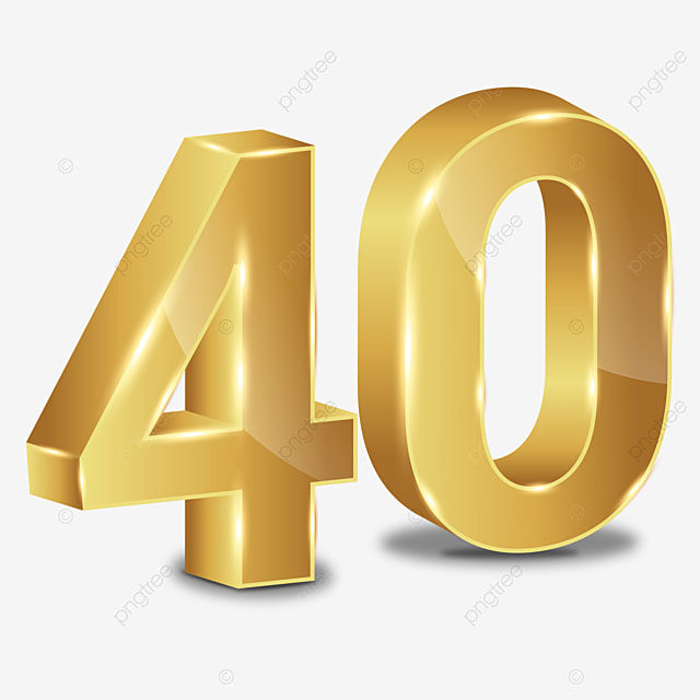 Цифра 40 на прозрачном фоне