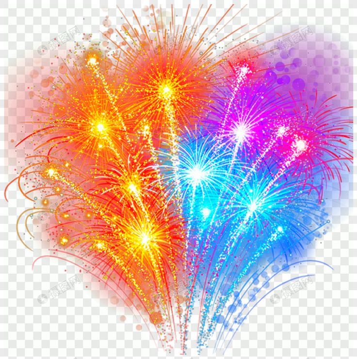 Салют на прозрачном фоне