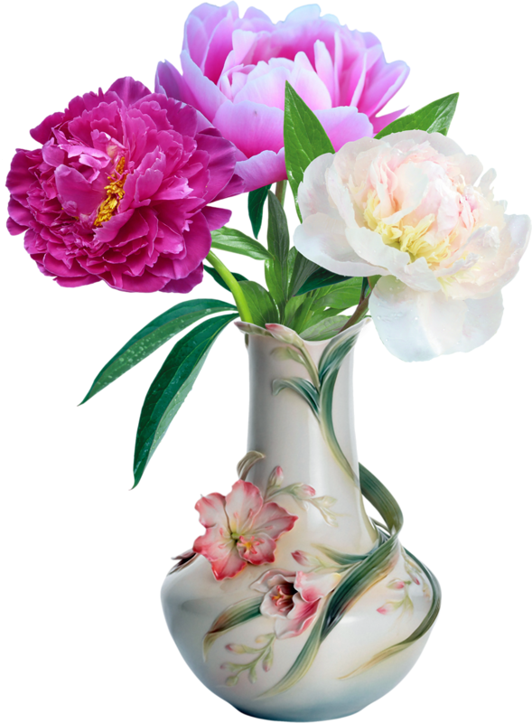 Цветы в прозрачной вазе