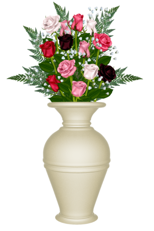 Ваза с цветами на прозрачном фоне