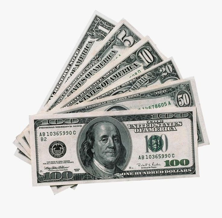 Доллар на прозрачном фоне