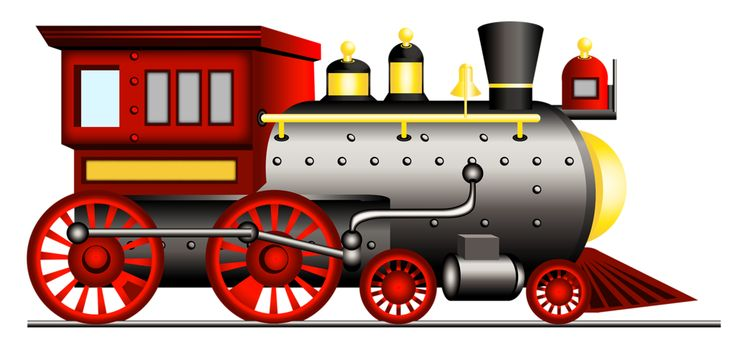 Паровоз на прозрачном фоне
