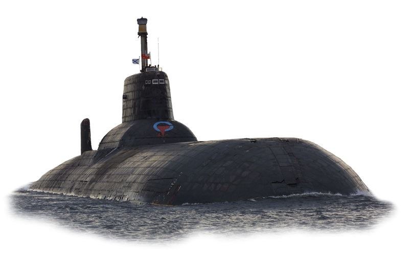 Подводная лодка на белом фоне