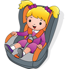 Ребёнок в автокресле иллюстрация