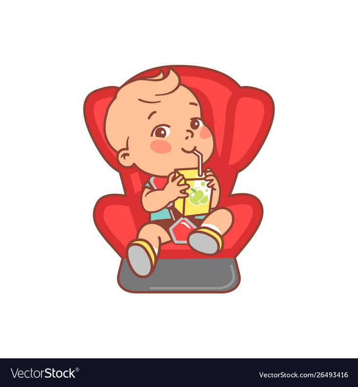 Ребенок в детском кресле иллюстрация