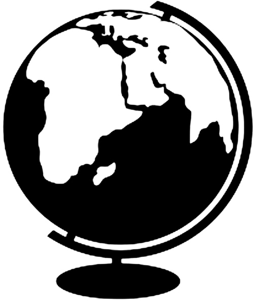 Глобус вектор чб