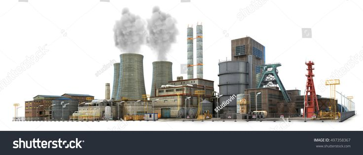 Завод на белом фоне