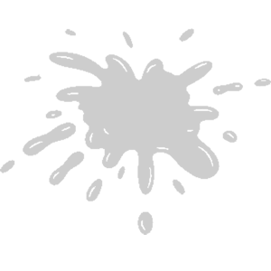 Серая Клякса на белом фоне