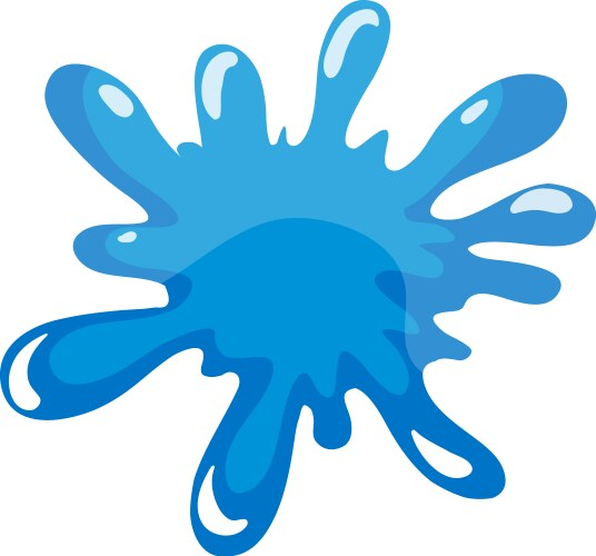 Синяя Клякса на белом фоне