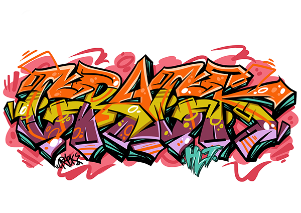 Граффити на белом фоне