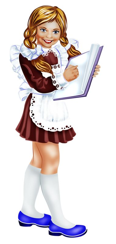 Мультяшная девочка в школьной форме