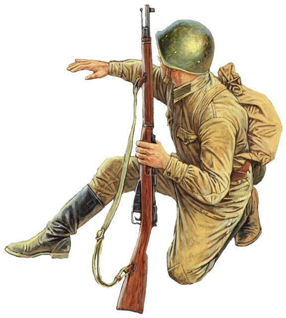 Военный на прозрачном фоне
