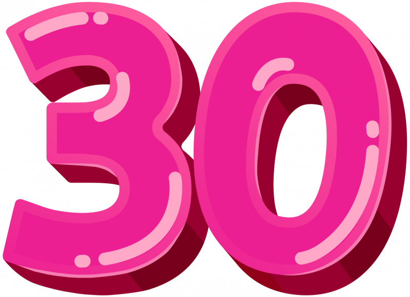 Цифра 30 красивая