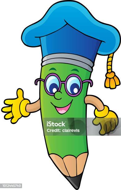 Веселые карандаши на прозрачном фоне