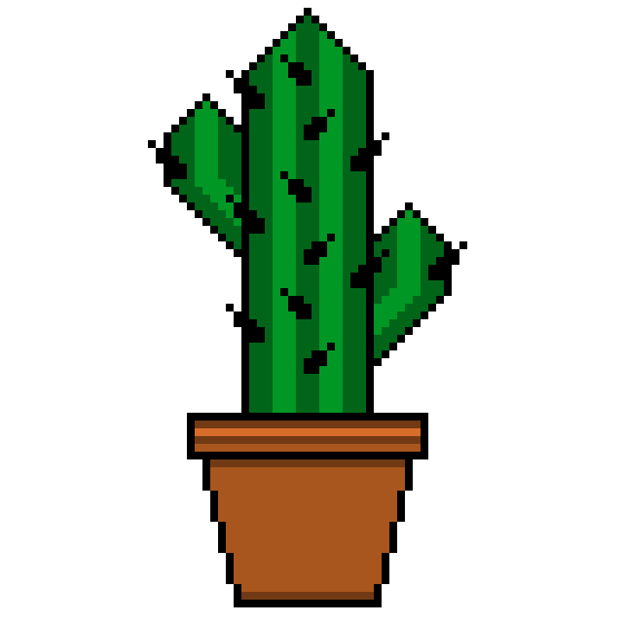 Пиксельный Кактус в горшке