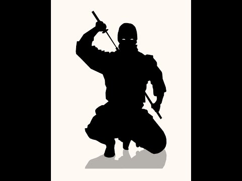 Самурай на белом фоне