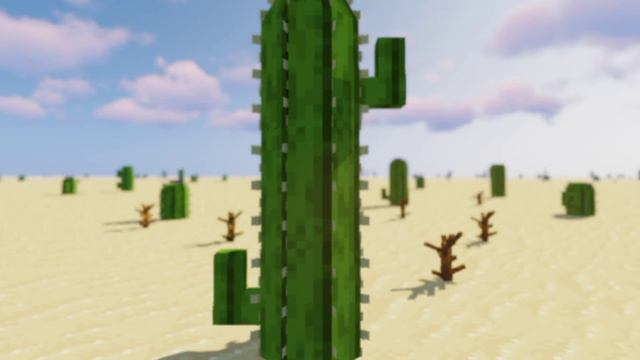 Пустыня в МАЙНКРАФТЕ С кактусом