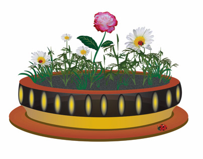 Клумба рисунок для детей