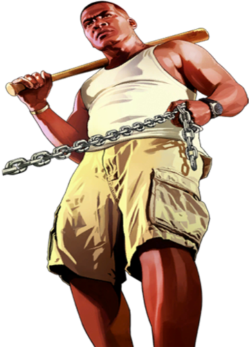 Франклин из ГТА 5 на прозрачном фоне