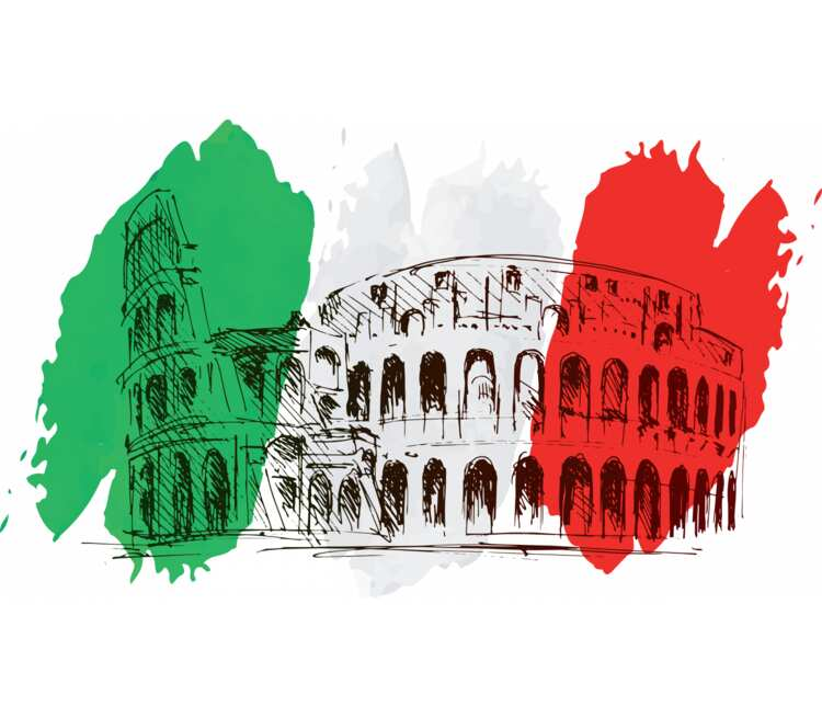 Символы Италии на прозрачном фоне