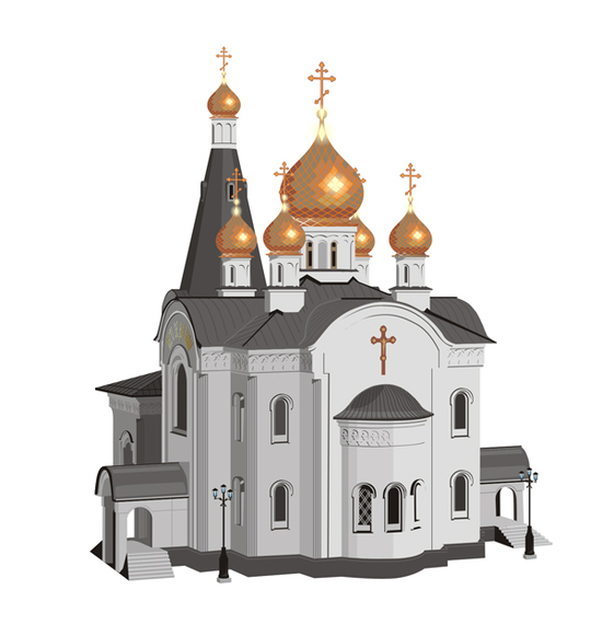 Церковь на белом фоне