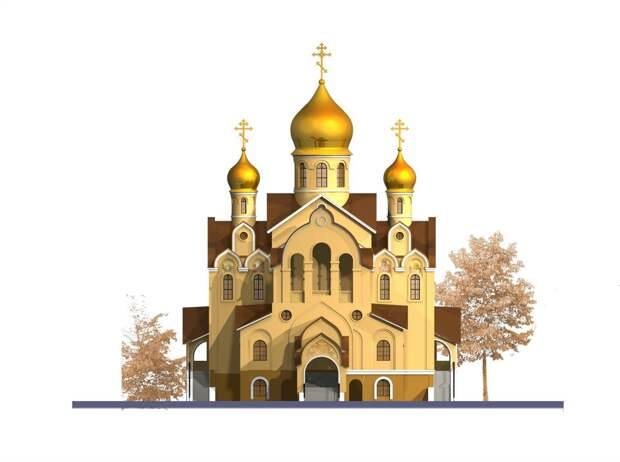 Церковь на белом фоне
