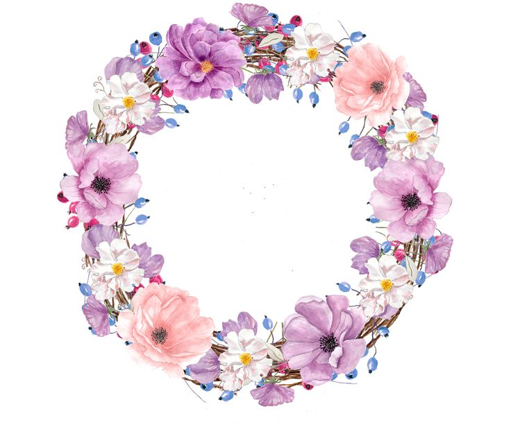 Круглая рамка из цветов