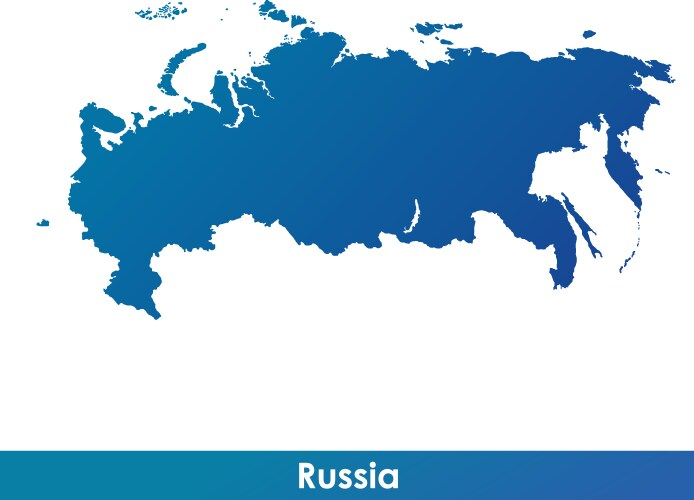 Карта России на синем фоне