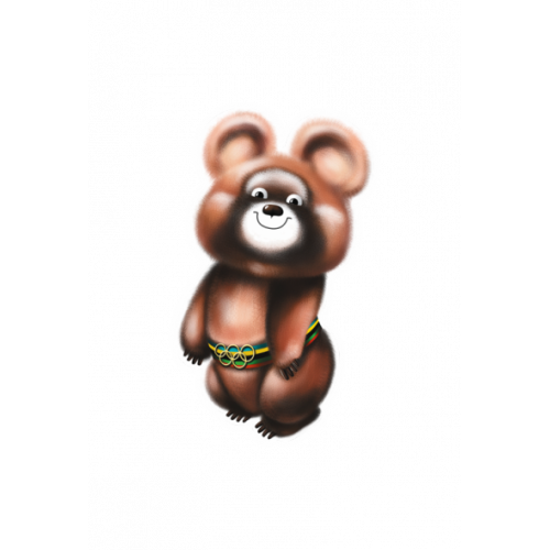 Олимпийский мишка 1980 на Олимпиаде