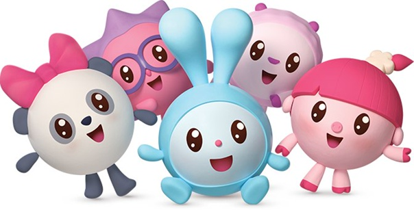 Малышарики на белом фоне