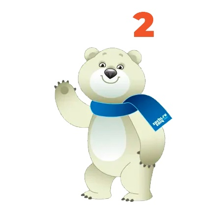 Белый мишка талисман Сочи 2014