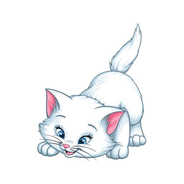 Котенок рисунок на белом фоне