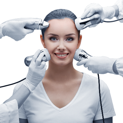 Косметолог на белом фоне