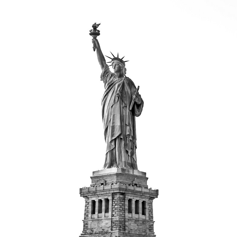 Статуя свободы Нью-Йорк черно белая