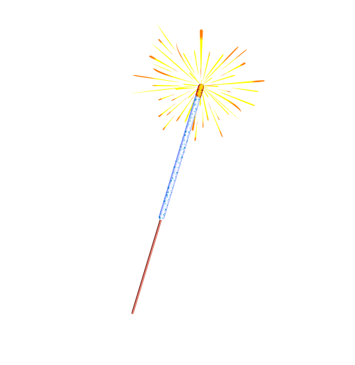 Бенгальские огни на белом фоне