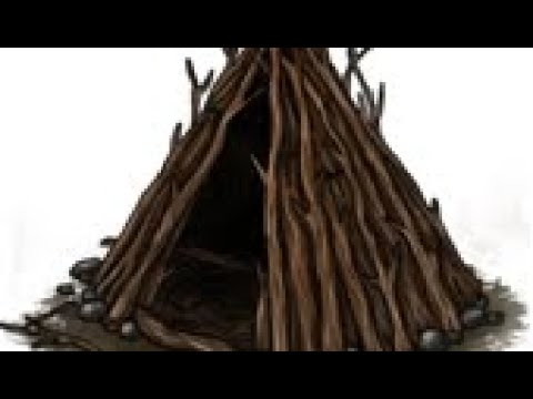 Шалаш на белом фоне