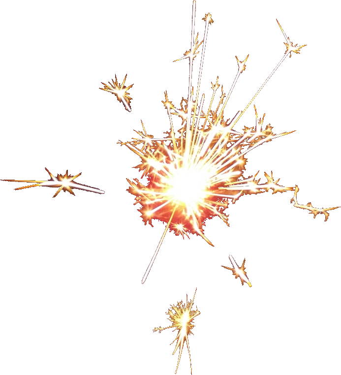 Бенгальский огонек на прозрачном фоне