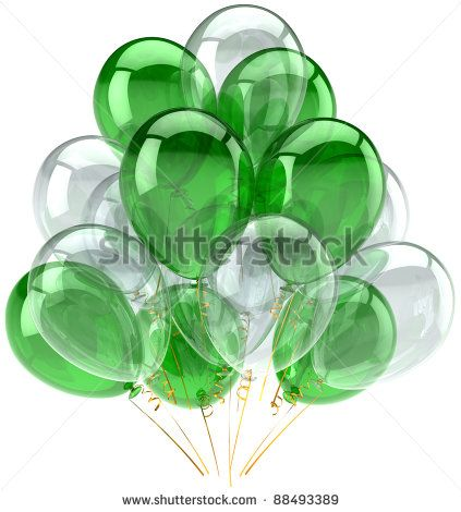 Зеленые шары на прозрачном фоне