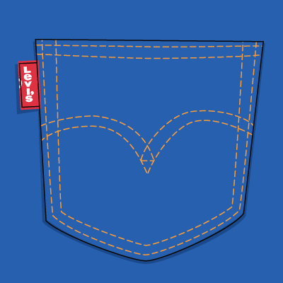 Задние карманы на джинсах